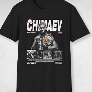 Khamzat Chimaev Shirt Borz Vintage Bootleg MMA Graphic Design Tee UFC Vintage Fighter Shirt Unisex Bootleg Tee middleweight champion ufc 319