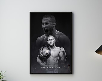 Justin Gaethje Poster, The highlight, MMA artwork, MMA fighter,  UFC Fighter Wall Print, Workout motivation, home gym decor, Sport Poster