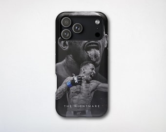 Carlos Prates Phone Case, Vintage Red Racing Fighter Design, UFC MMA Aesthetic, MagSafe iPhone Pro Max 17 16 15 14 13 Samsung Galaxy S26