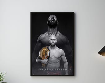 Jiri Prochazka Poster, Czech Samurai, MMA artwork, UFC Fighter Wall Print, light heavyweight champion, home gym decor, Sports Poster