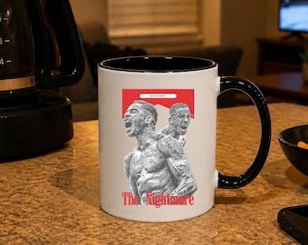 Carlos Prates Mug, Vintage Red Racing Inspired UFC MMA Coffee Cup, Retro Fighter Gift, Fight Night Kitchen Decor