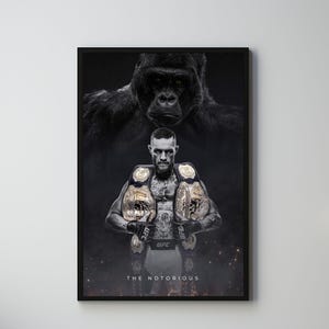 Conor McGregor, poster, UFC-poster, posterideeën, vechterposter, motivatie sporter, wanddecoratie, dubbele kampioen, mma-kunstwerk