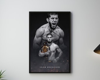 Islam Makhachev, Daghestan, Russo, Poster, Poster UFC, Idee per poster, Poster di combattenti, Motivazione degli atleti, Decorazione murale, Libbra per libbra, MMA