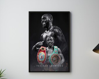 Terence Crawford Poster, T Bud Boxing artwork, American fighter,  Fighter Wall Print, Workout motivation, home gym decor, Sports Poster