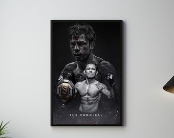 Alexandre Pantoja Poster, The Cannibal, MMA artwork,  UFC Fighter Wall Print, Workout motivation, flyweight champion, home gym decor, Sport