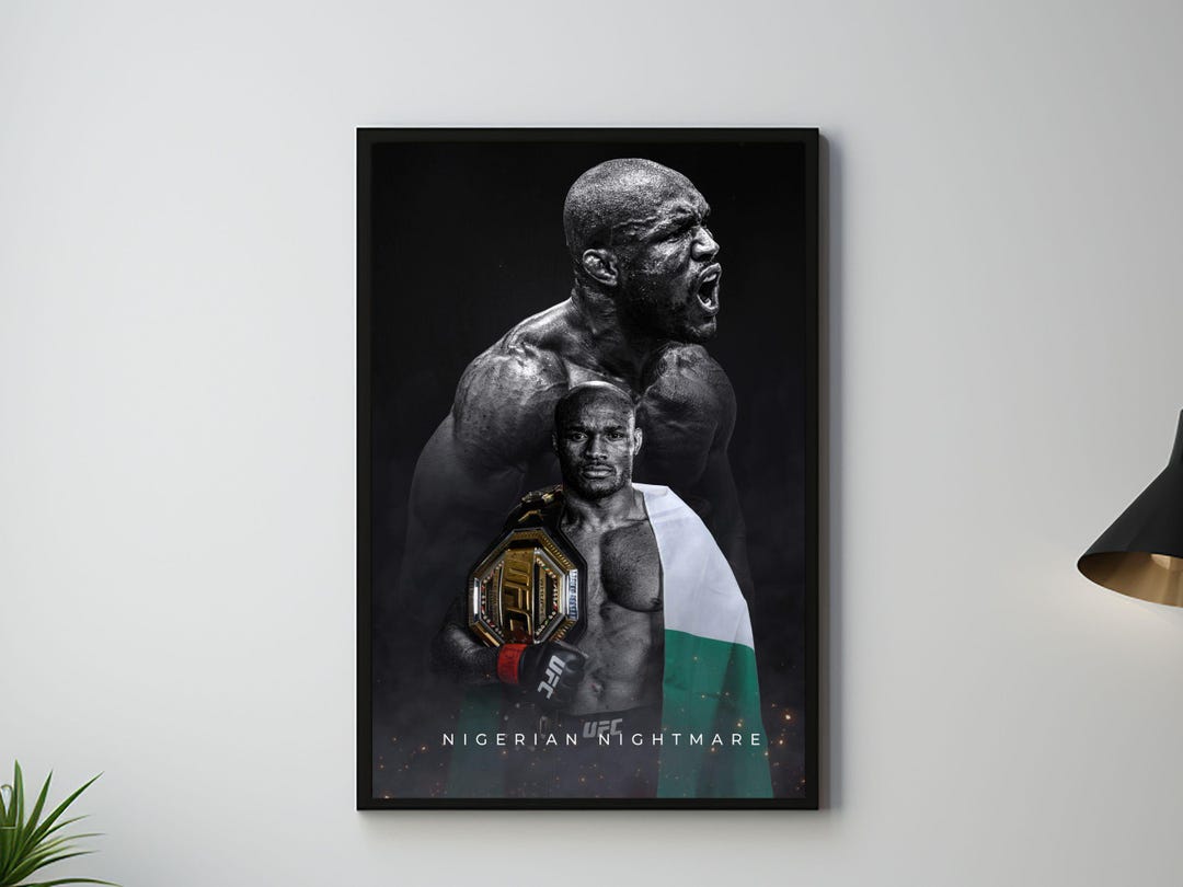 Kamaru Usman Poster, Nigerian Nightmare, MMA Fighter Artwork, UFC