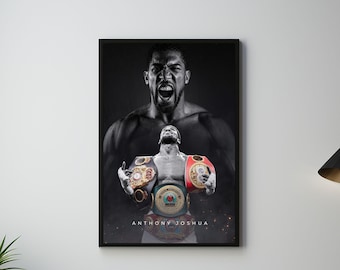 Anthony Joshua Poster, Boxing poster, Fighter Wall Print, Workout motivation, home gym decor