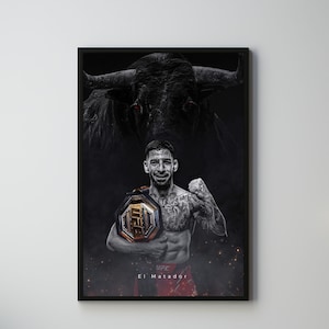 Ilia Topuria Poster, El Matador, UFC Poster, Poster Ideas, Spanish Poster, Fighter Poster, Athlete Motivation, Wall Decor, UFC fight poster