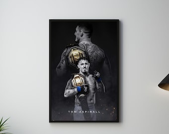 Tom Aspinall, England, Poster, UFC Poster, Poster Ideas, Fighter Poster, Athlete Motivation, Wall Decor, Heavyweight champion, UFC 295