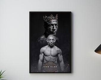 Jose aldo Poster, King of Rio, Artwork, MMA UFC Fighter, Wall Print, Workout motivation, Featherweight champion, home gym decor, Sport