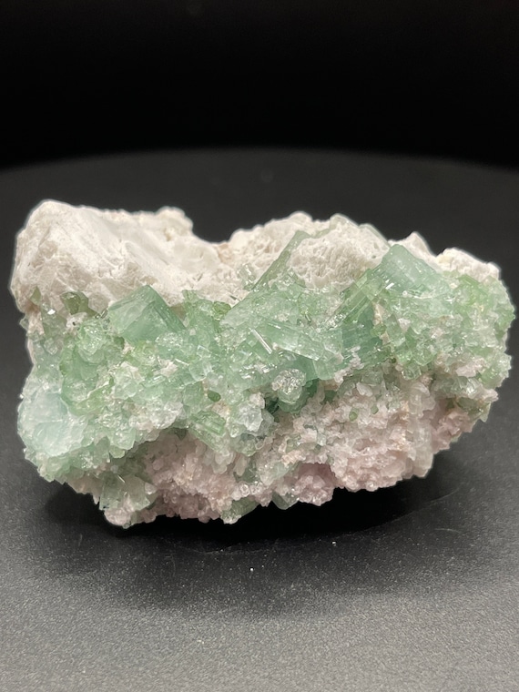 Gemmy Green Tourmaline Embedded Feldspar with Lepidolite - Afghanistan - American Seller - Fast Shipping