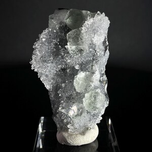 Pale Green Fluorite On Spiky Quartz Matrix | Fujian China | American Seller | Fast Shipping