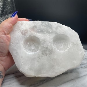 Selenite | Satin Spar | Gypsum  Candle Holder or Sphere Stand - Morocco - American Seller - Fast Shipping