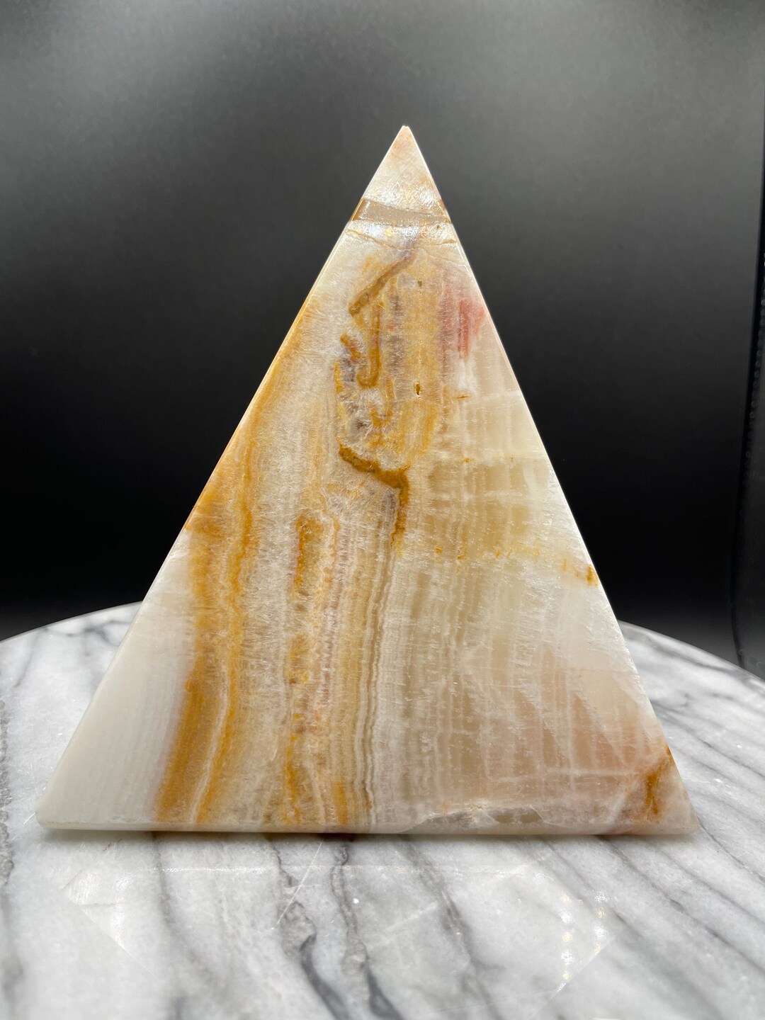 Triangular Pyramid Calcite XXL Onyx (banded Calcite) Pyramid - Pakistan - American Seller - Fast ...
