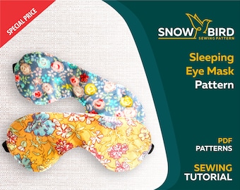 The Ultimate Sleep Mask Sewing Pattern and Tutorial/ Sleeping Mask PDF Pattern/ Eye Mask Sewing Pattern / 2 Different Sizes Included