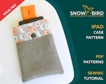 iPad cover PDF pattern, Tablet case sewing pattern and tutorial, iPad Sleeve Digital Sewing Pattern,iPad Cover PDF Sewing Pattern Sewing