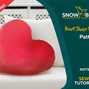 Heart Shape Pillow Sewing PDF Patterns / Multiple Size Pillow Sewing PDF Pattern Instant Download with Instructios and Photos on how to sew
