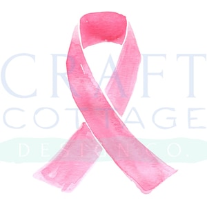Aquarela Câncer de mama Fita Clip Art • PNG • Alta resolução • 300 DPI • Fita rosa do câncer