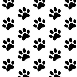 Set van 4 naadloze paw print patronen- ai, jpeg, png, eps, svg voor traktatie potten, hondenbakken, t-shirts, borduurwerk, bandana's, home decor & meer!