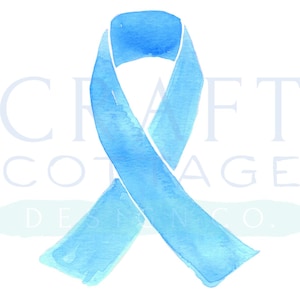 Clipart de fita de câncer de próstata em aquarela • PNG • Alta resolução • 300 DPI • Azul claro