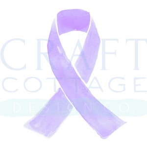 Câncer testicular em aquarela • Clip Art de fita • PNG • Alta resolução • 300 DPI • Fita de câncer • Fita de câncer roxa clara • Conscientização de abril