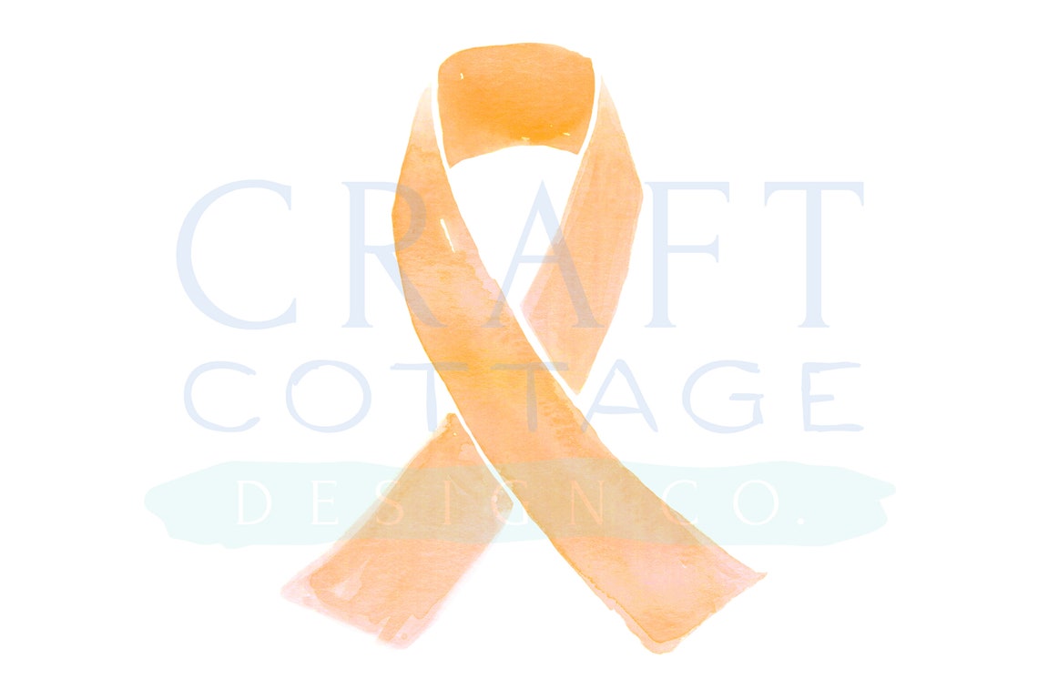 Watercolor Appendix Cancer Ribbon Clip Art PNG High-res 300 DPI Amber ...