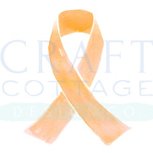 Watercolor Appendix Cancer Ribbon Clip Art • PNG • High-Res • 300 DPI • Amber Cancer Ribbon