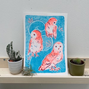 Barn Owl RisographArt Print A4 Size