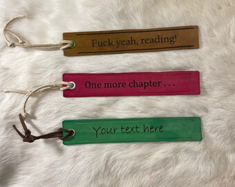 Leather Bookmark / Personalized Bookmark / Leather Gift / Custom Leather