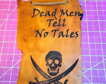 Leather Rustic Weathered Pirate Scroll / Tapestry / Blackbeard
