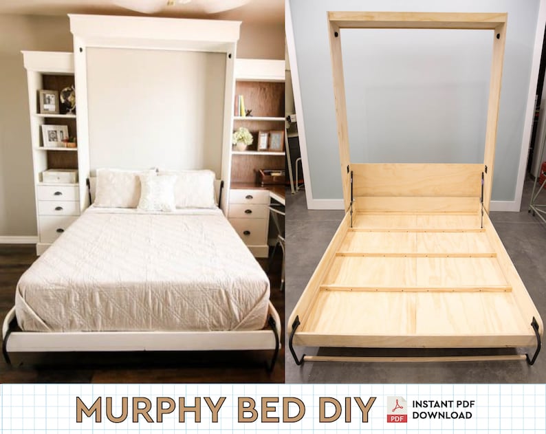 DIY Plan to Build a Murphy Bed Full Size Foldable Bed PDF Plans Etsy