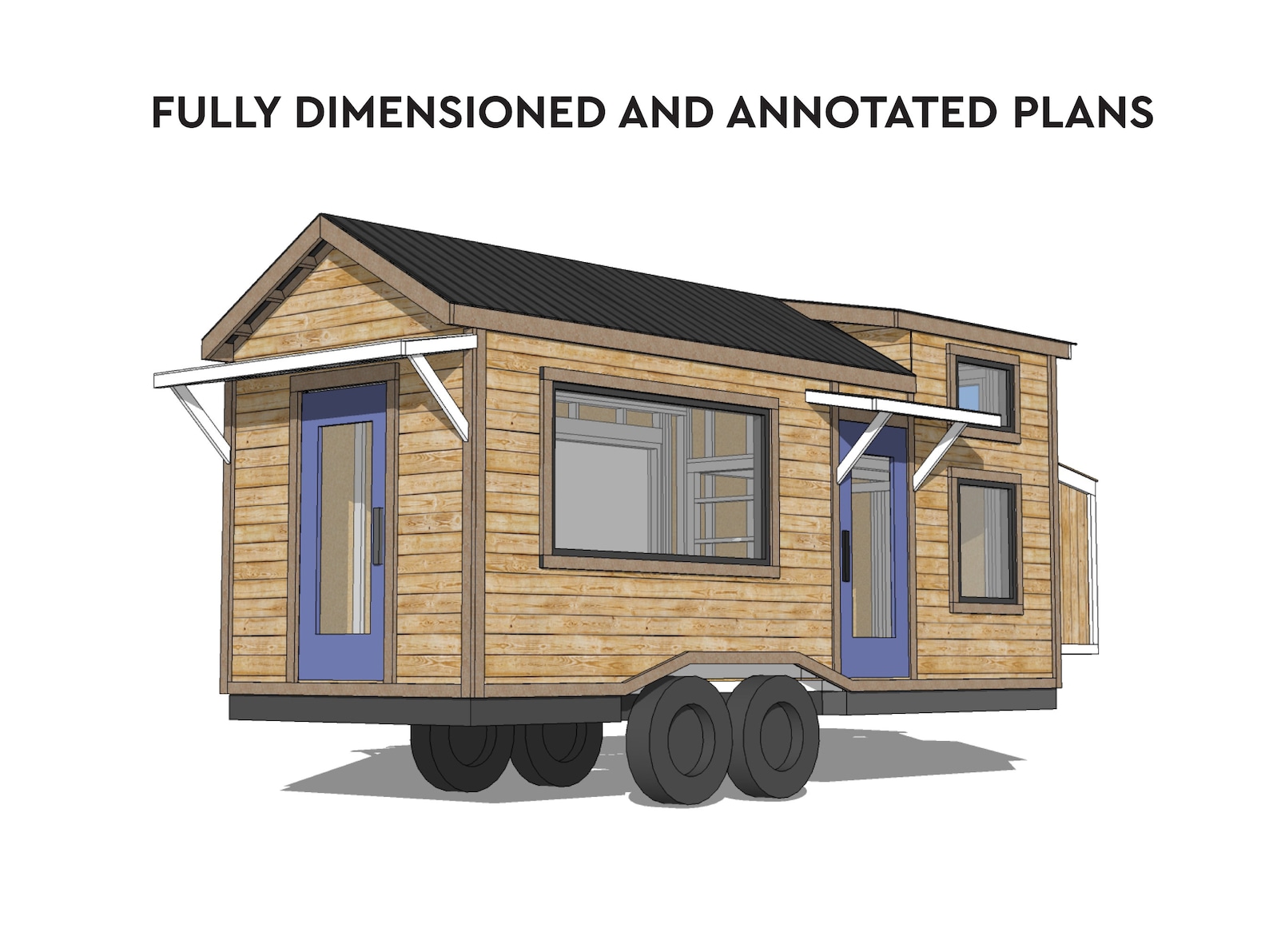 Tiny House With Loft Cabin DIY Plans | 8' X 24' Mobile Tiny Home Build ...