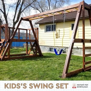 Kid&#39;s Swing Set DIY Plans | Full Backyard Swing Set Frame Woodwork Guide