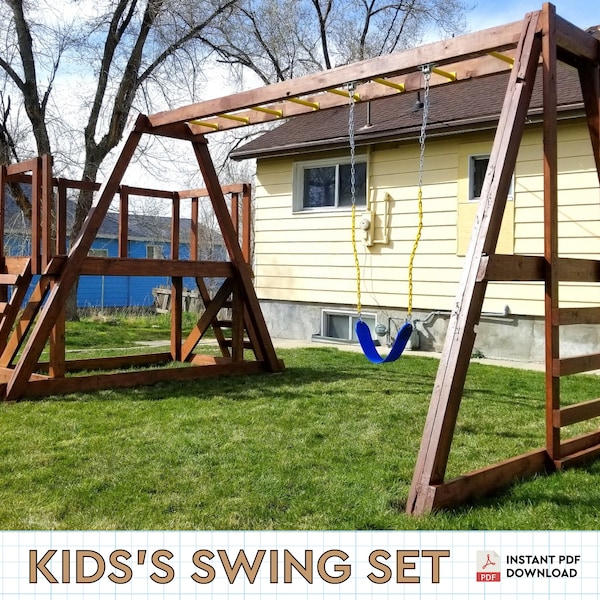 Kid's Swing Set DIY Plans | Full Backyard Swing Set Frame Woodwork Guide