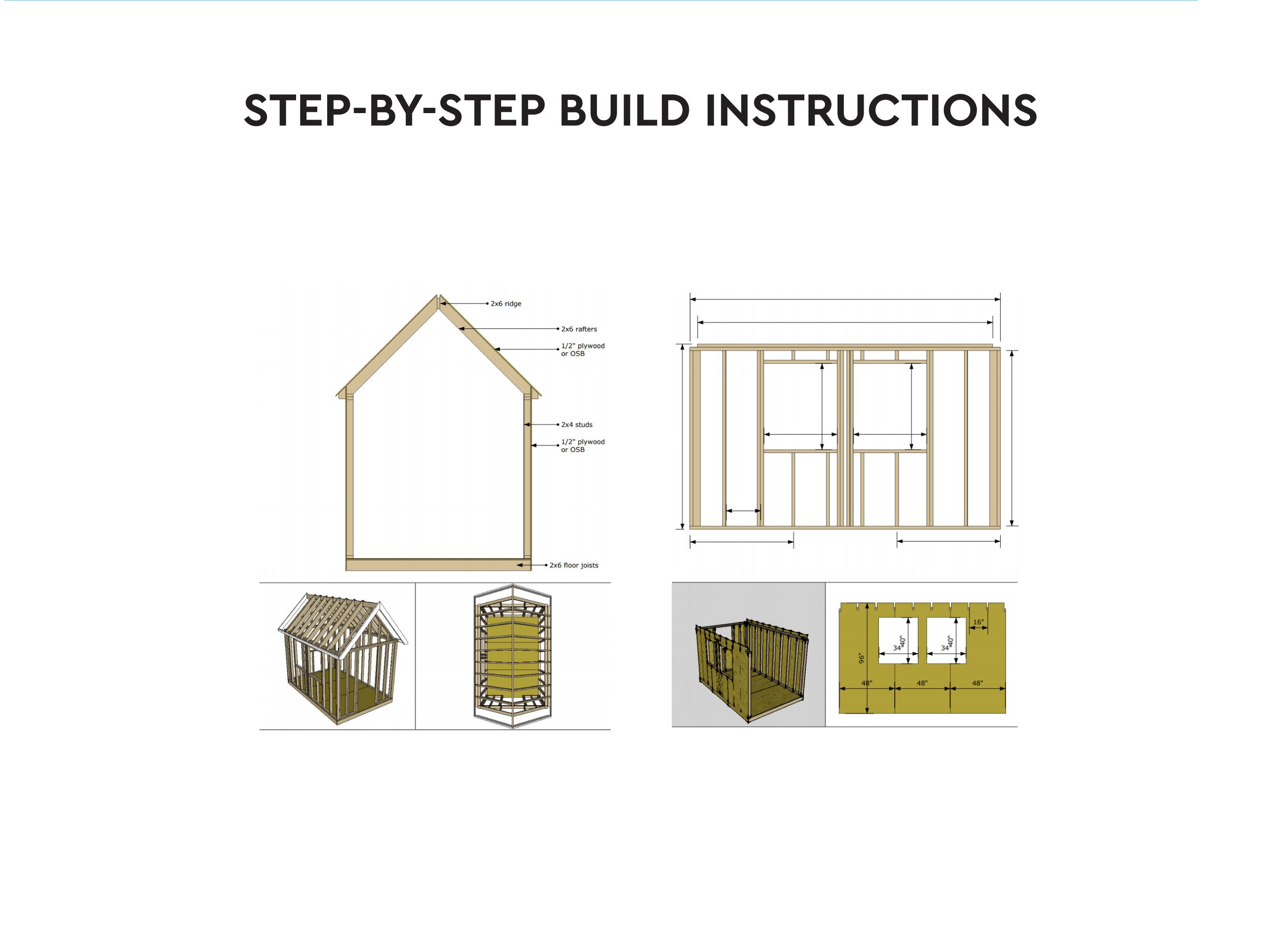 8x12 Storage Shed Woodwork DIY Plans and Instructions PDF - Etsy