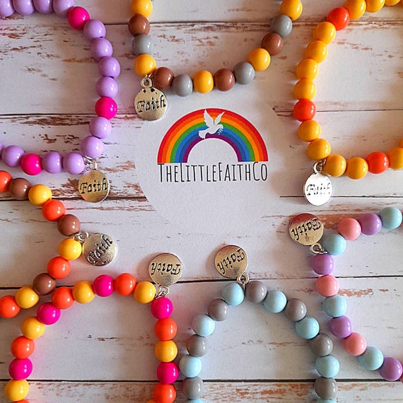 Faith Bead Bracelet with Silver Charm Christian Jewellery Etsy