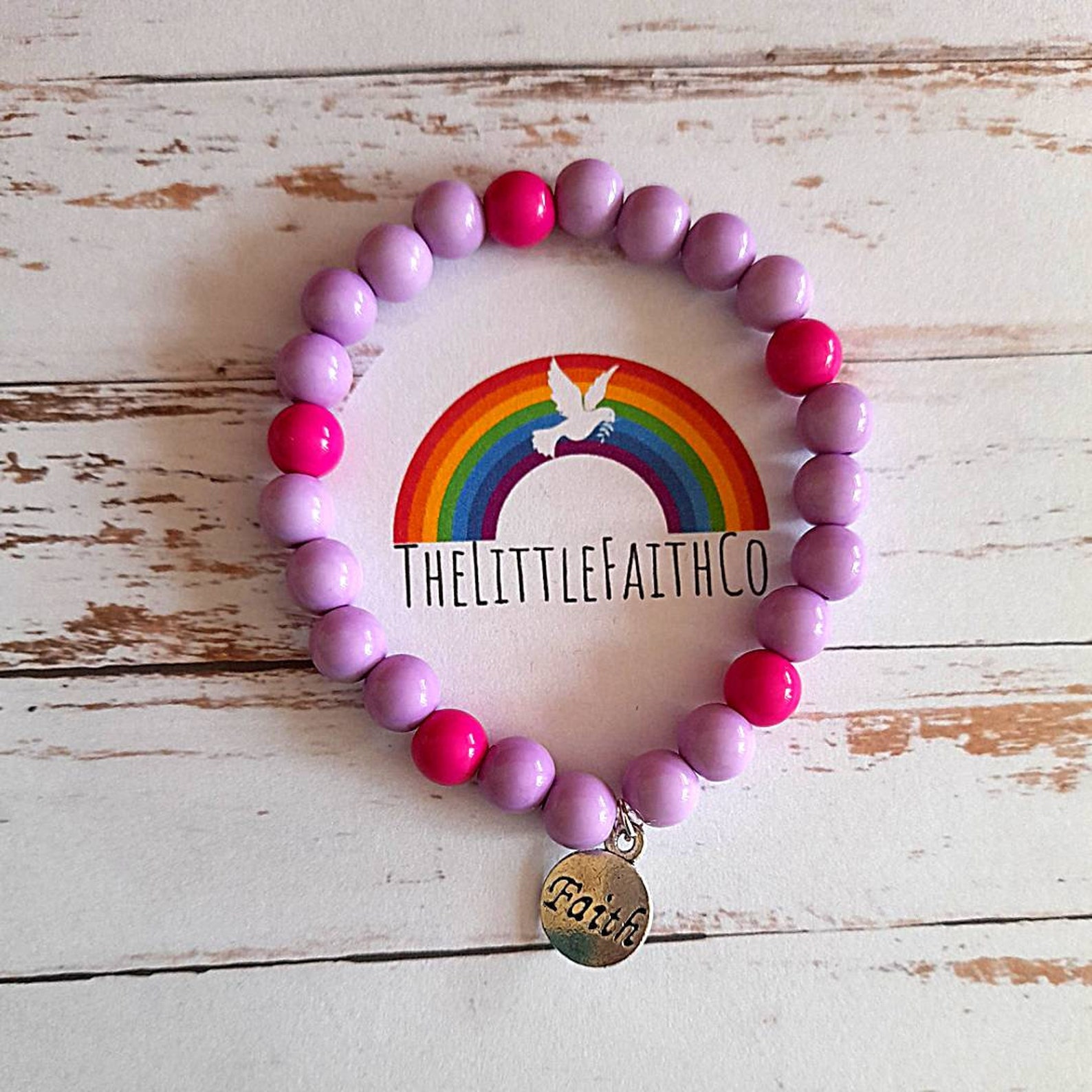 Faith Bead Bracelet with Silver Charm Christian Jewellery Etsy