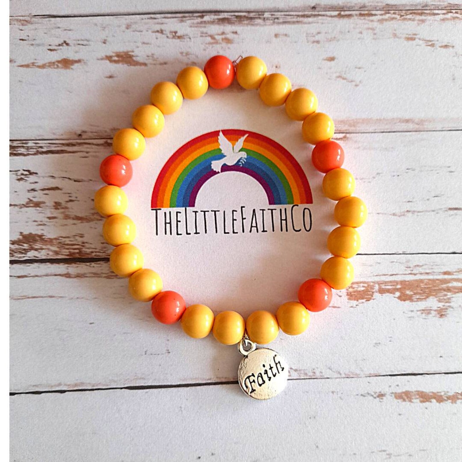 Faith Bead Bracelet with Silver Charm Christian Jewellery Etsy