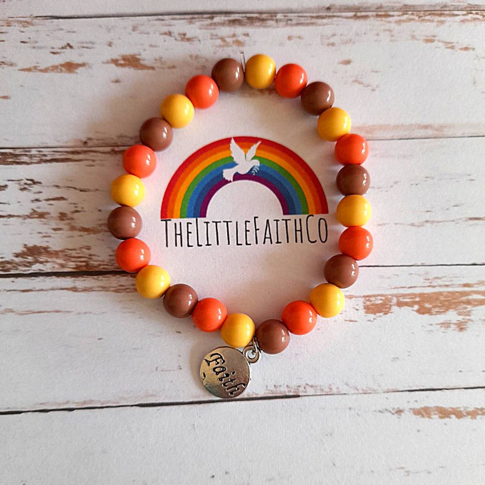 Faith Bead Bracelet with Silver Charm Christian Jewellery Etsy