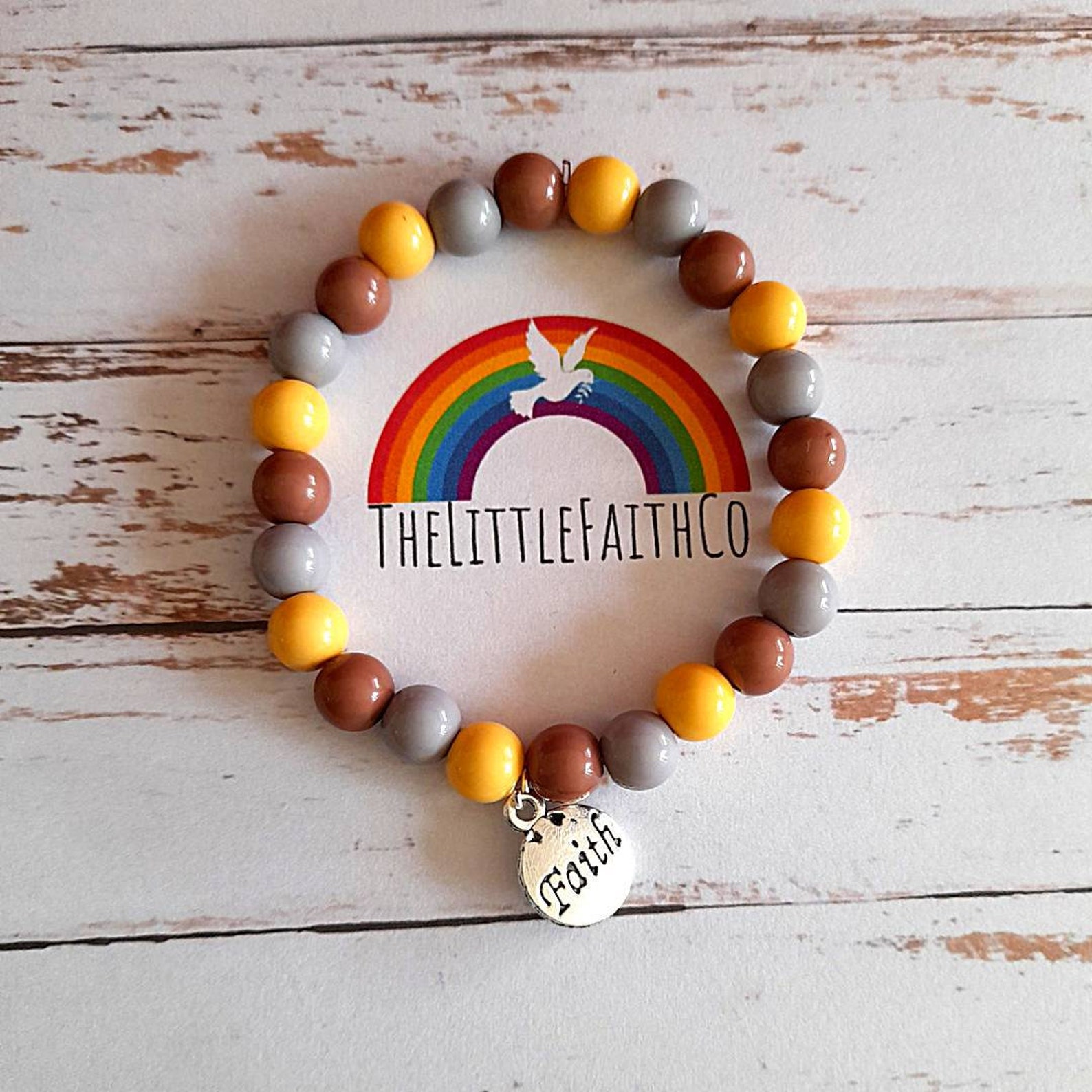 Faith Bead Bracelet with Silver Charm Christian Jewellery Etsy