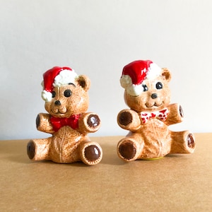 Christmas Teddy Bears - Salt & Pepper Shakers - Vintage