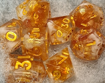 8 Piece Standard size ttrpg dice - 2xd20, 12, %, 10, 8, 6, 4