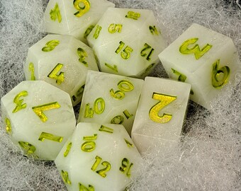 8 Piece Standard size ttrpg dice - 2xd20, 12, %, 10, 8, 6, 4