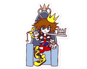 Kingdom Hearts Sora (Throne) - Sticker, Crown Disney Final Fantasy Anime Cartoon Streetwear