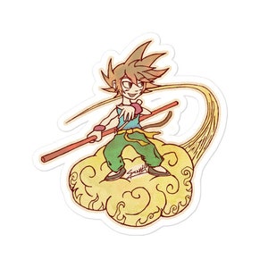 Dragon Ball Kid Goku (Flying Nimbus) - Sticker, DBZ, Dragonball, Cartoon, Street Art, Hiphop, Anime