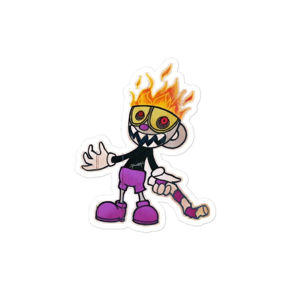Evil Cuphead - Sticker, Cartoon Urban Streetwear Hiphop Cute Retro