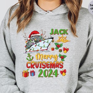 Personalized Christmas Cruise Sweatshirt, Cruise Group Hoodie, Xmas Gift Hoodies ,Family Christmas Sweatshirt, Christmas Cruising Longsleeve