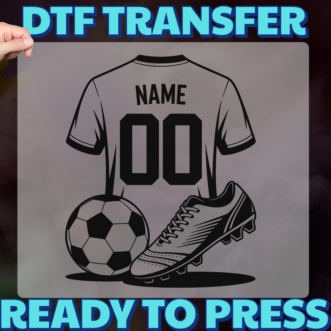 Custom Name Soccer Player Iron-on Ready to Press Dtf Transfer for ...
