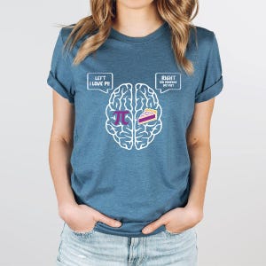 Pi Day Brain Shirt, Funny Pi Day Shirt, Math Teacher Shirt, Humorous Teacher Shirt, Sarcastic Pi and Pie Shirt, Cute Pi Day Shirts