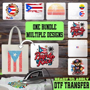 Puerto Rico DTF Transfer, Puerto Rican Pride Heat Transfer, Boricua Ready To Press Transfer, Puerto Rico Flag DTF Print